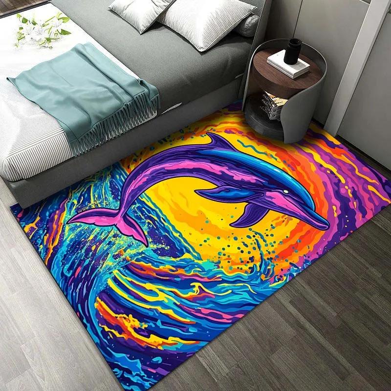 Dolphin Pattern Area Rug for Living Room Bedroom Bedside Non-Slip Floor Mat Ocean Theme Home Decor 80x120cm
Dolphin Pattern Area Rug for Living Room Bedroom Bedside Non-Slip Floor Mat Ocean Theme Home Decor 80x120cm