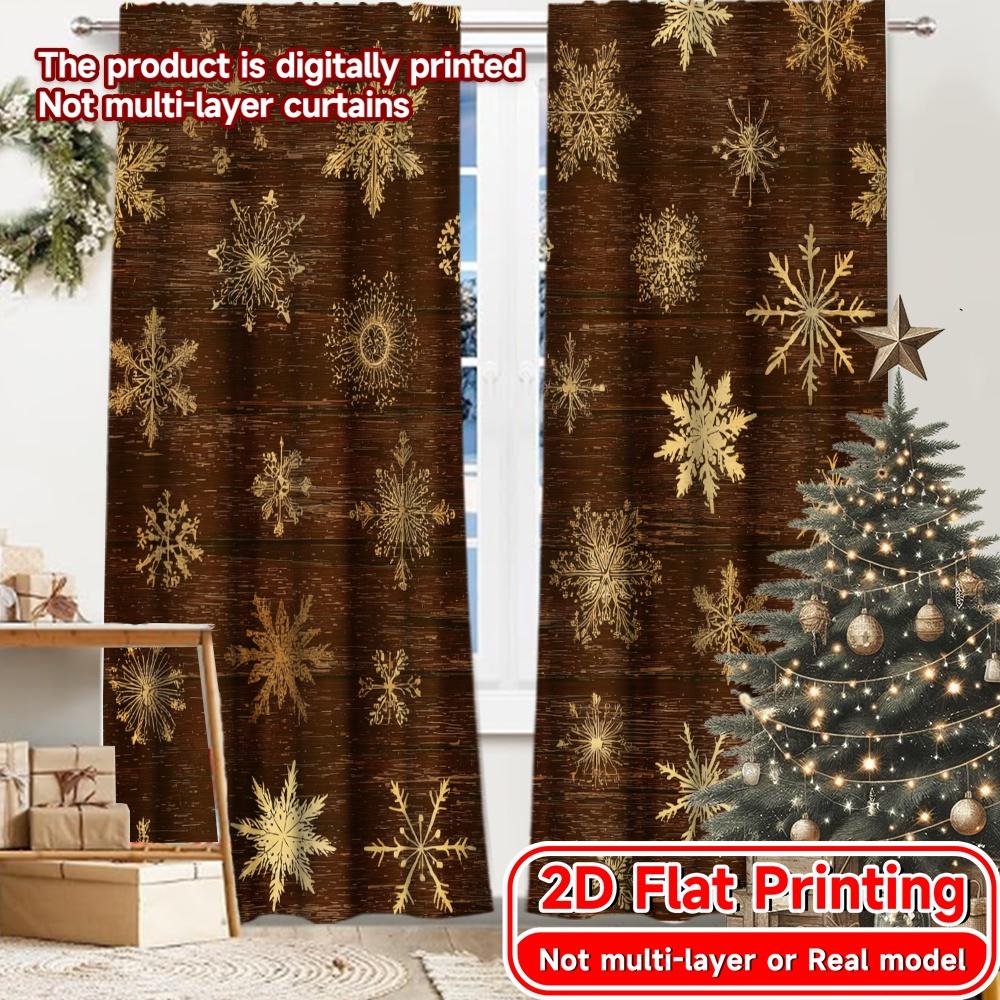 Set Of 2 Modern Flat Printing Golden Flurries Curtains Drapes Versatile Polyester Festive Use Semi Transparent Curtain W100*H70(CM)-Hooks&2PCS
Set Of 2 Modern Flat Printing Golden Flurries Curtains Drapes Versatile Polyester Festive Use Semi Transparent Curtain W100*H70(CM)-Hooks&2PCS