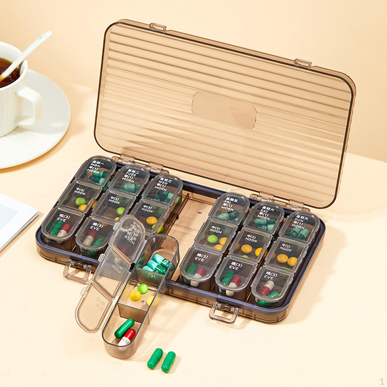 Compact Pill Storage Container with 21 Compartments for Daily Use Violet
Compact Pill Storage Container with 21 Compartments for Daily Use Violet