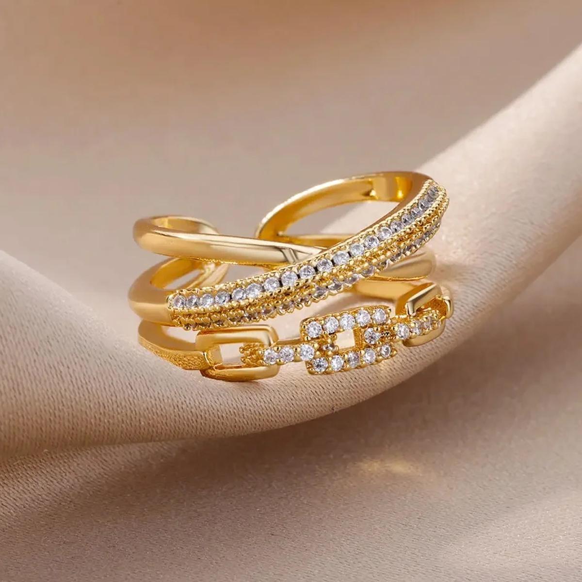 Gold Color Twist Chain Open Rings For Women Geometric Twist Wrapped Adjustable Ring Wedding Aesthetic Jewelry Gift resizable
Gold Color Twist Chain Open Rings For Women Geometric Twist Wrapped Adjustable Ring Wedding Aesthetic Jewelry Gift resizable