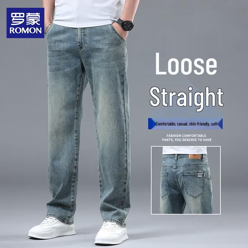 ROMON Men s Cotton Stretch Loose Straight Jeans 38
ROMON Men s Cotton Stretch Loose Straight Jeans 38
