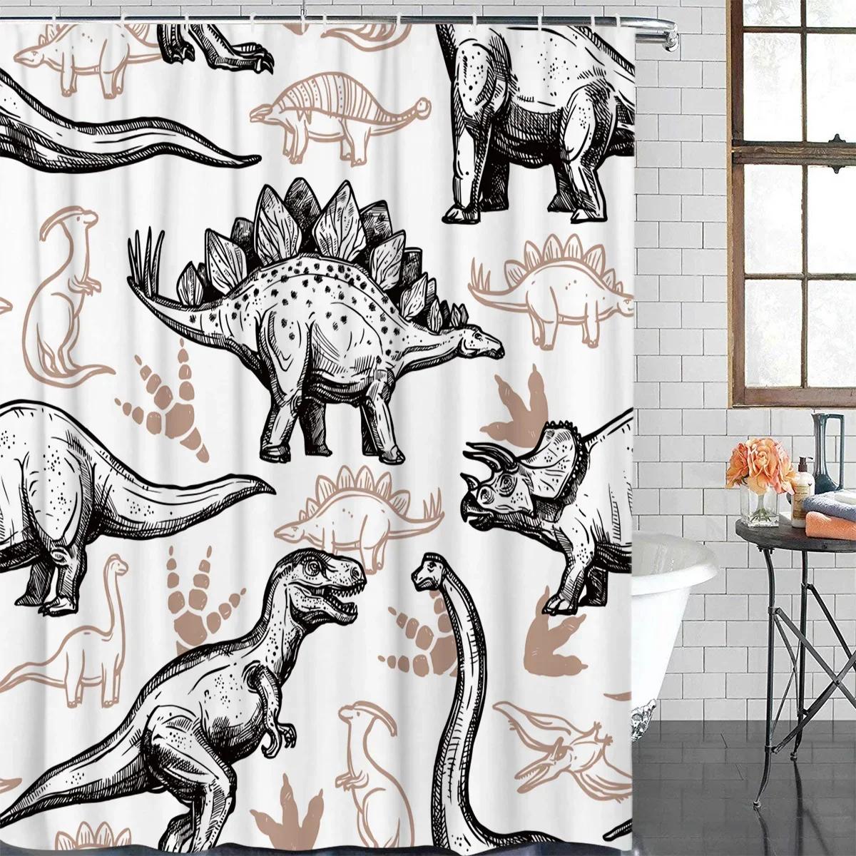 Dinosaur Sketch Shower Curtain: Fun, Vintage-Inspired Bathroom Decor For Playful, Educational Ambiance And Imaginative Touch W60H190(CM)-1 Pcs
Dinosaur Sketch Shower Curtain: Fun, Vintage-Inspired Bathroom Decor For Playful, Educational Ambiance And Imaginative Touch W60H190(CM)-1 Pcs