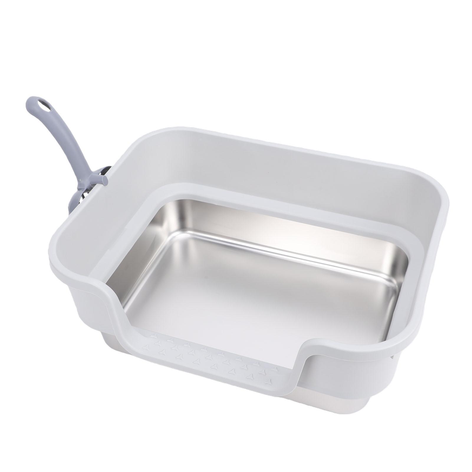 Stainless Steel Cat Litter Box Low Side Entry Litter Box High Side Spill Proof Cat Litter Box for Home
Stainless Steel Cat Litter Box Low Side Entry Litter Box High Side Spill Proof Cat Litter Box for Home