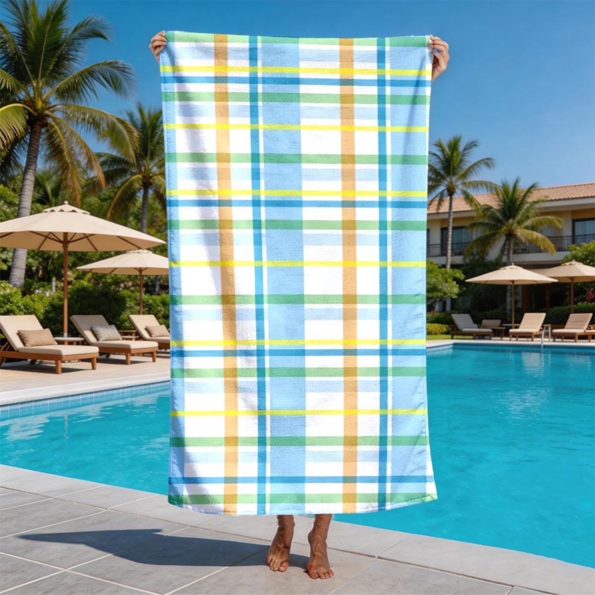 Macaroni pattern theme polyester microfiber beach towel is highly absorbent, suitable for swimming and beach outings W40*H60(CM)
Macaroni pattern theme polyester microfiber beach towel is highly absorbent, suitable for swimming and beach outings W40*H60(CM)