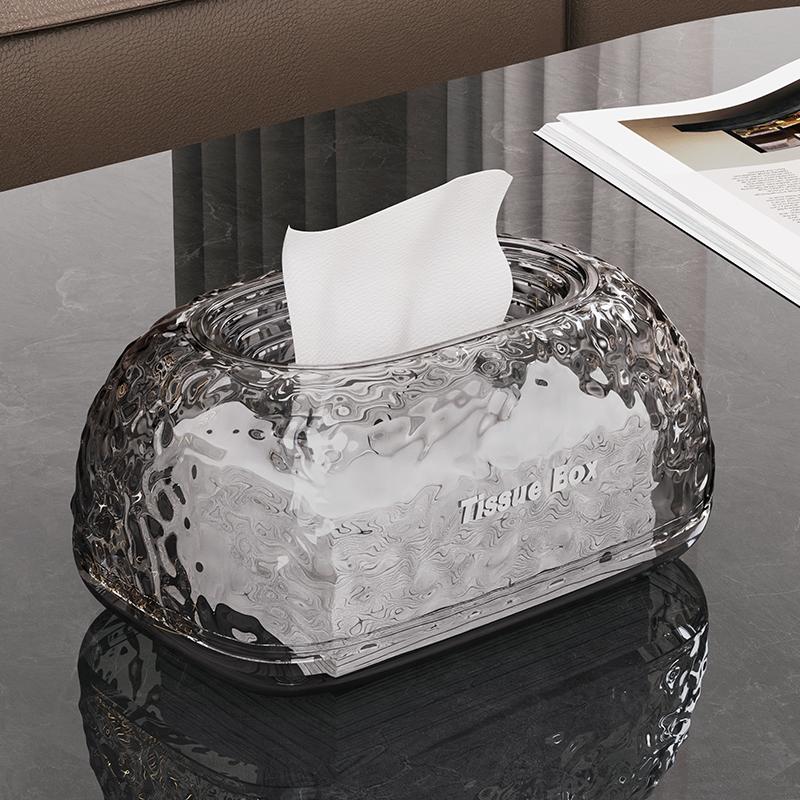 Современная акриловая коробка для салфеток с нерегулярным рельефным декором для гостиной, органайзер для салфеток на рабочем столе, держатель для бумажных салфеток, коробка для хранения вещей в доме