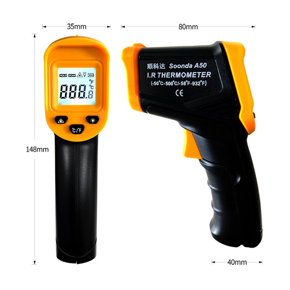 50 celsius 500 celsius Handheld Infrared Temperature Meter LCD Display with Backlight Non contact Temperature Meter разноцветный
50 celsius 500 celsius Handheld Infrared Temperature Meter LCD Display with Backlight Non contact Temperature Meter разноцветный