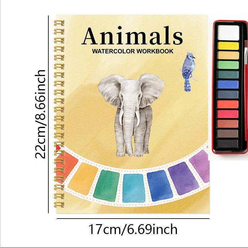 Watercolor Workbook, Professional Watercolor Coloring Book, Painting Practice Drawing Book,12-color watercolor box
Watercolor Workbook, Professional Watercolor Coloring Book, Painting Practice Drawing Book,12-color watercolor box