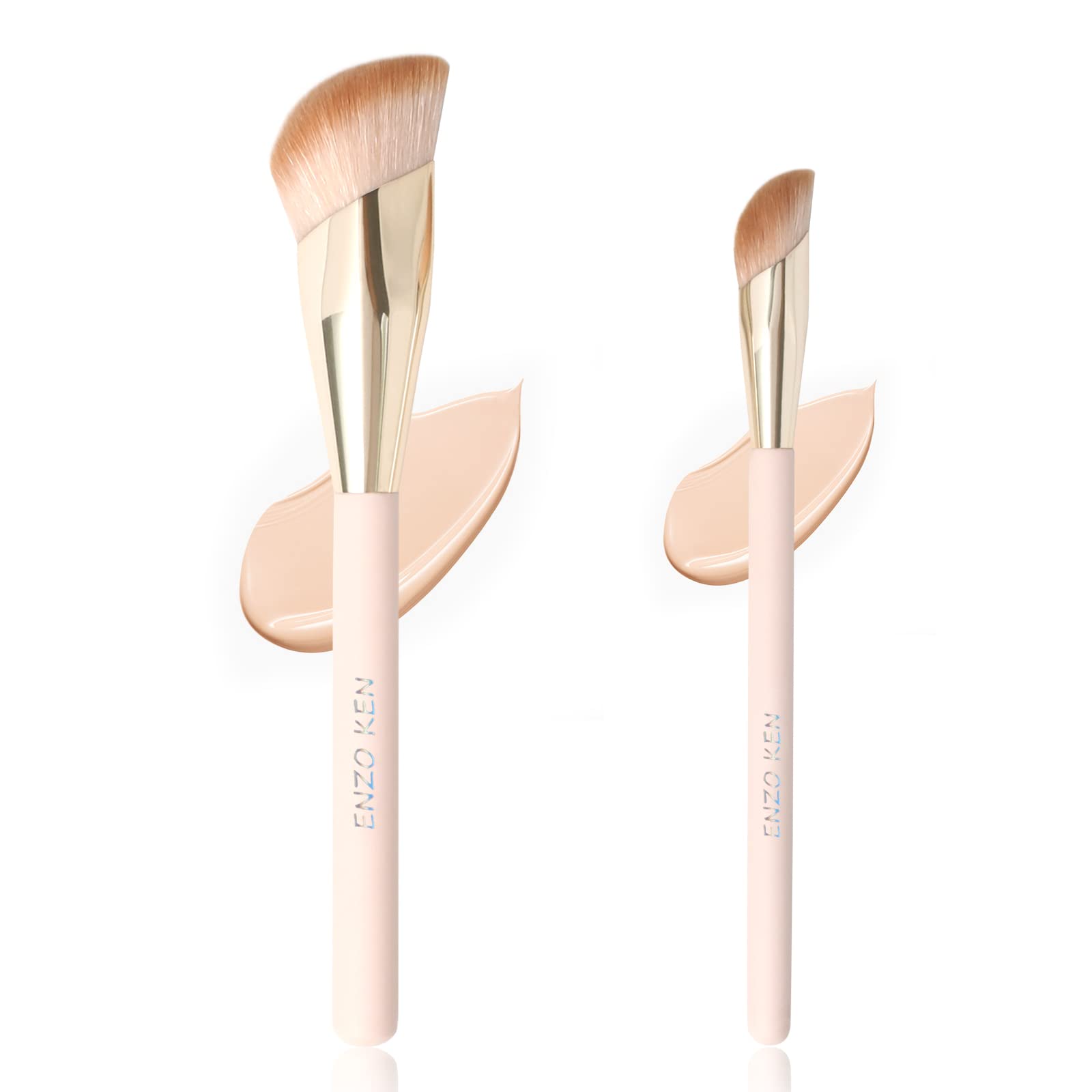 Angled Foundation Brush and Under Eye Concealer Brush Set ENZO Face Nose Contour Makeup Brush Cream Brushes Suitable for Dark Puffy BB Liquid Mature
Angled Foundation Brush and Under Eye Concealer Brush Set ENZO Face Nose Contour Makeup Brush Cream Brushes Suitable for Dark Puffy BB Liquid Mature