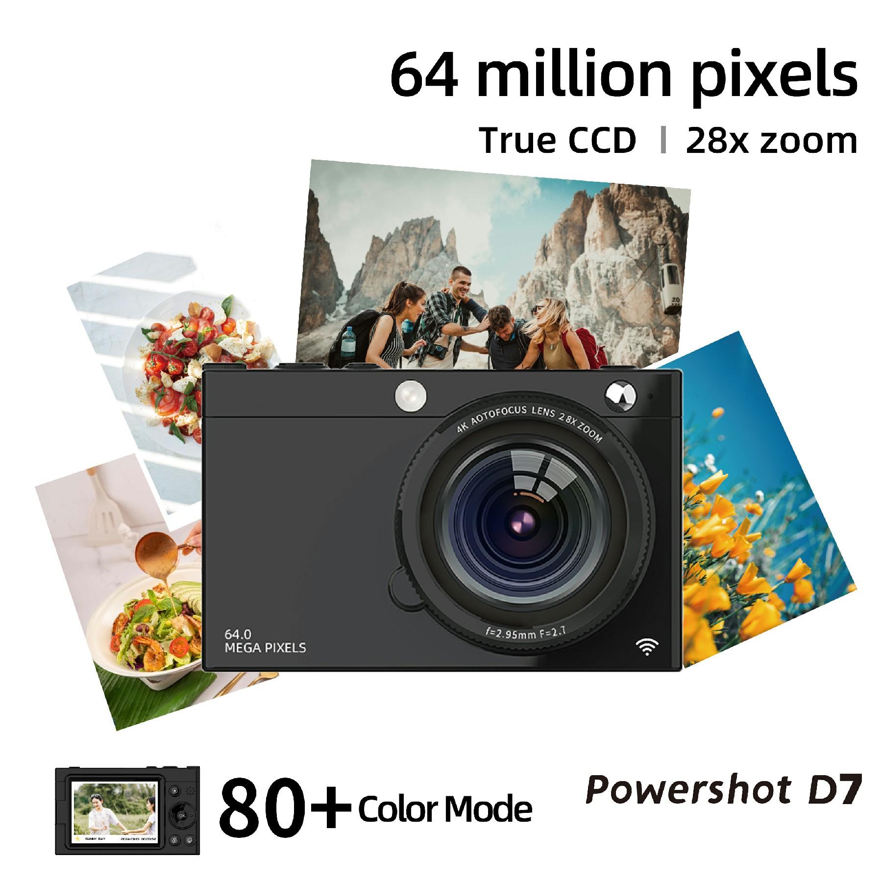D7 Student Digital Camera 64MP HD CCD WiFi 4K Video Recorder Card Camera with 8GB Memory Card Black
D7 Student Digital Camera 64MP HD CCD WiFi 4K Video Recorder Card Camera with 8GB Memory Card Black