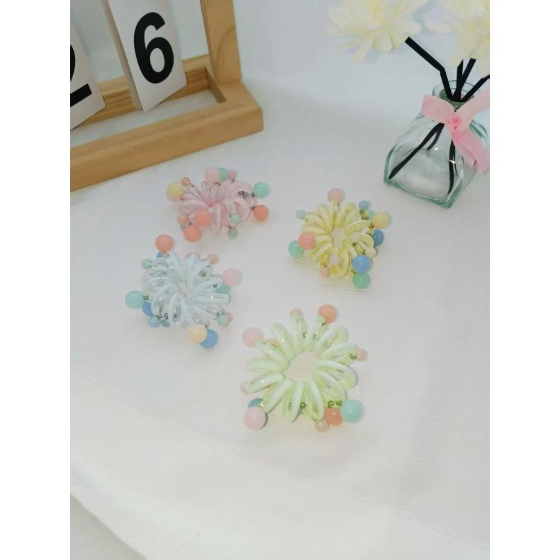 4-piece set of multi-color pearl starry sky telephone cord hair ties, fresh, cute and sweet for women s daily use
4-piece set of multi-color pearl starry sky telephone cord hair ties, fresh, cute and sweet for women s daily use