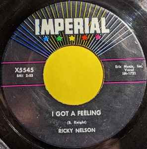 7inch Record RICKY NELSON - Lonesome Town / I Got A Feeling X5545 Imperial 1958 US Rock Used
7inch Record RICKY NELSON - Lonesome Town / I Got A Feeling X5545 Imperial 1958 US Rock Used