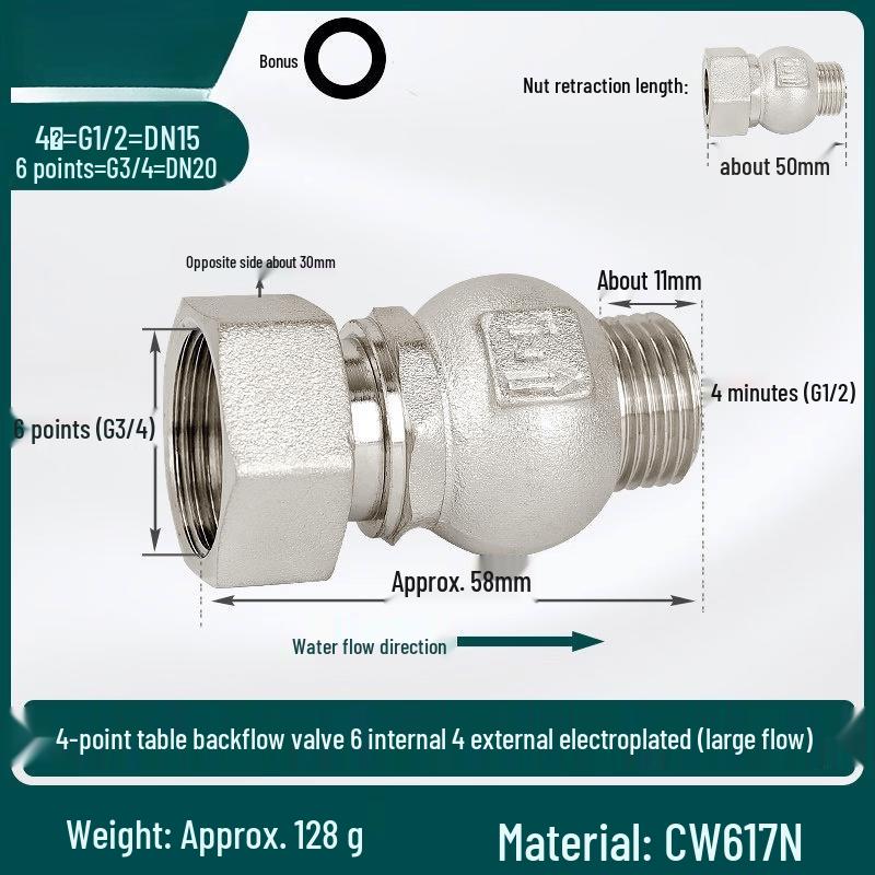 Electroplated Tap Water Meter Backflow Check Valve
Electroplated Tap Water Meter Backflow Check Valve