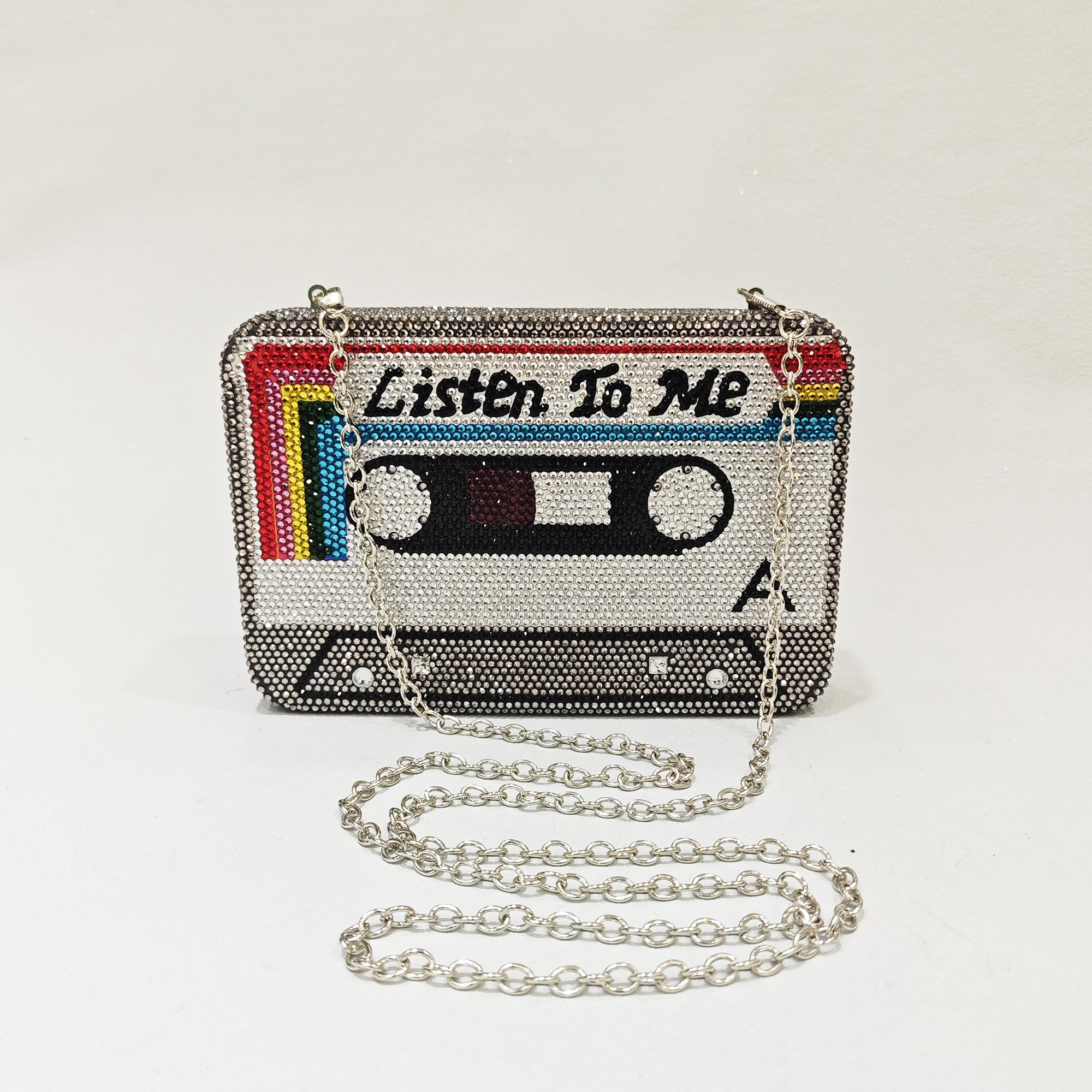 LISTEN TO ME Tape Evening Bag Crystal Clutches Red/White/Black Diamond Women Clutch Purses Long Chain Box Lady Shoulder Handba 18.5cmX11cmX5.5cm
LISTEN TO ME Tape Evening Bag Crystal Clutches Red/White/Black Diamond Women Clutch Purses Long Chain Box Lady Shoulder Handba 18.5cmX11cmX5.5cm