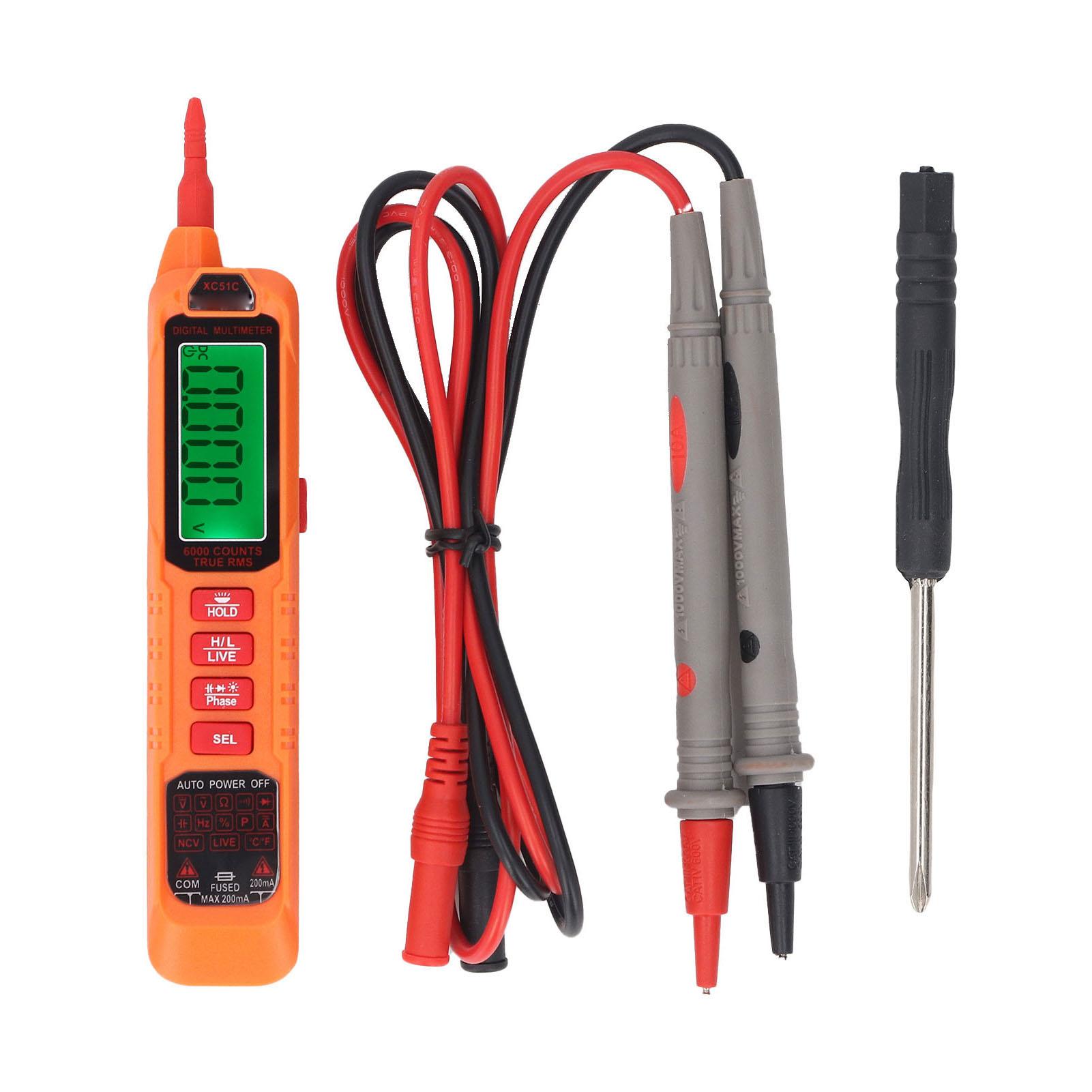 Pen Type Voltage Tester 6000 Counts Digital Multimeter 600V AC DC Voltage Resistor Capacitor Diode
Pen Type Voltage Tester 6000 Counts Digital Multimeter 600V AC DC Voltage Resistor Capacitor Diode