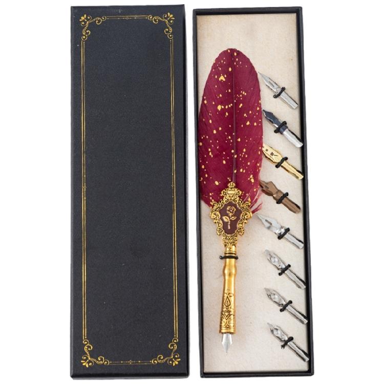 Antique Quill Calligraphy Pen with 8 Replaceable Tips for Beginner Kid Adult Writing Calligraphy Art Drawing вино красного
Antique Quill Calligraphy Pen with 8 Replaceable Tips for Beginner Kid Adult Writing Calligraphy Art Drawing вино красного