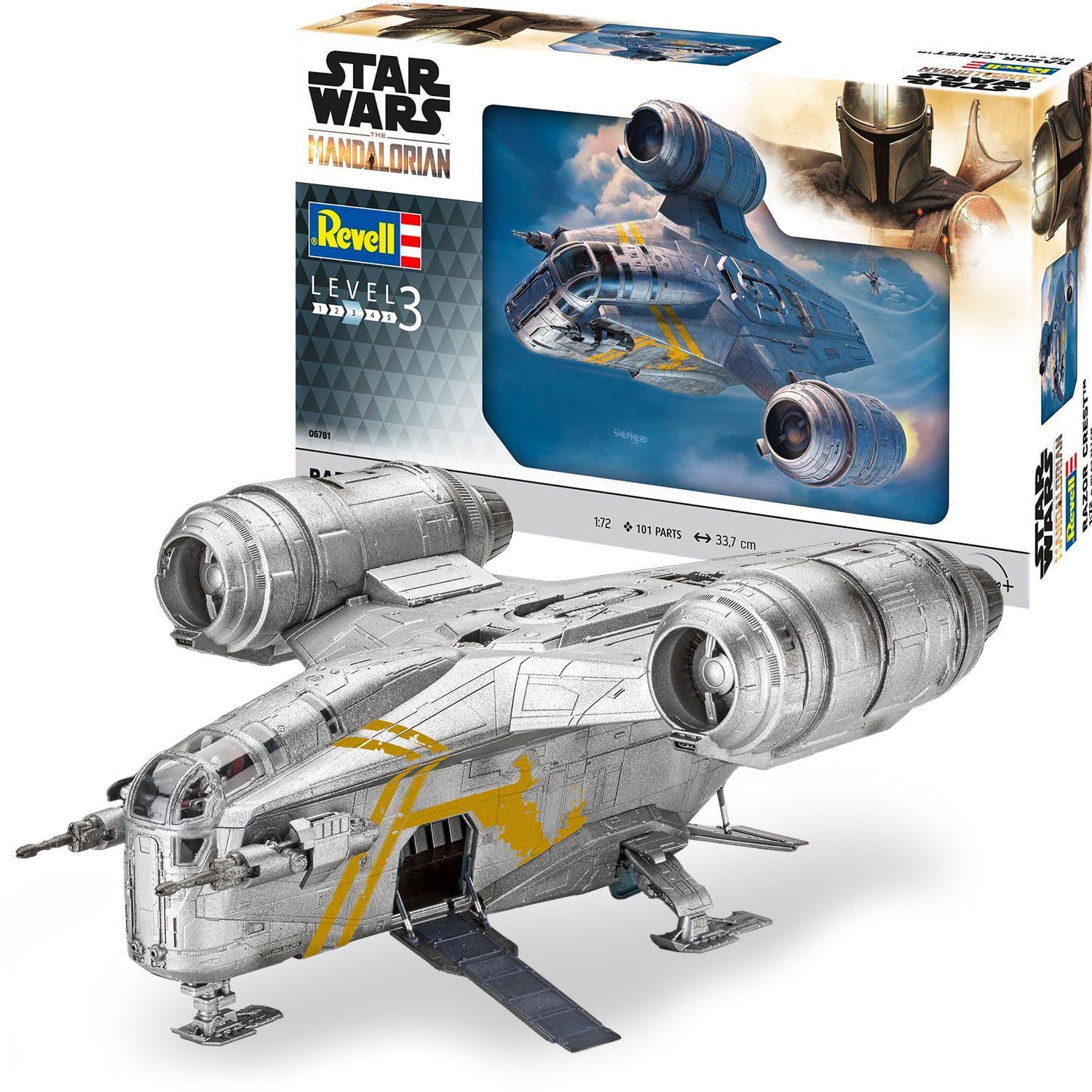 Label 06781 Star The Mandalorian The Razor Crest Model Kit unvarnished Wars 172 scale,
Label 06781 Star The Mandalorian The Razor Crest Model Kit unvarnished Wars 172 scale,