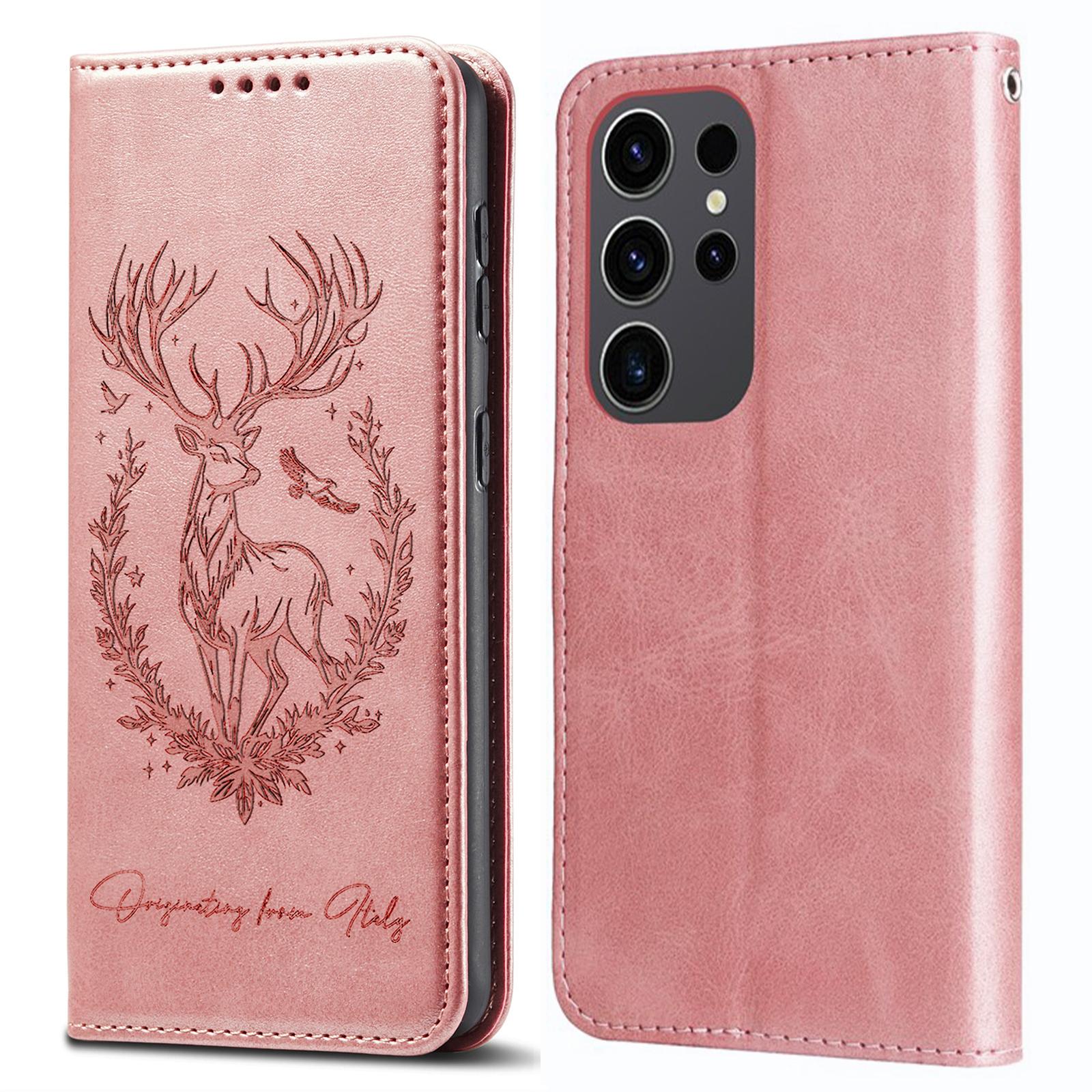 For Samsung Galaxy S25 Ultra Stand Case Lucky Deer Imprinted Magnetic Closure Leather Wallet Phone Cover Pink
For Samsung Galaxy S25 Ultra Stand Case Lucky Deer Imprinted Magnetic Closure Leather Wallet Phone Cover Pink