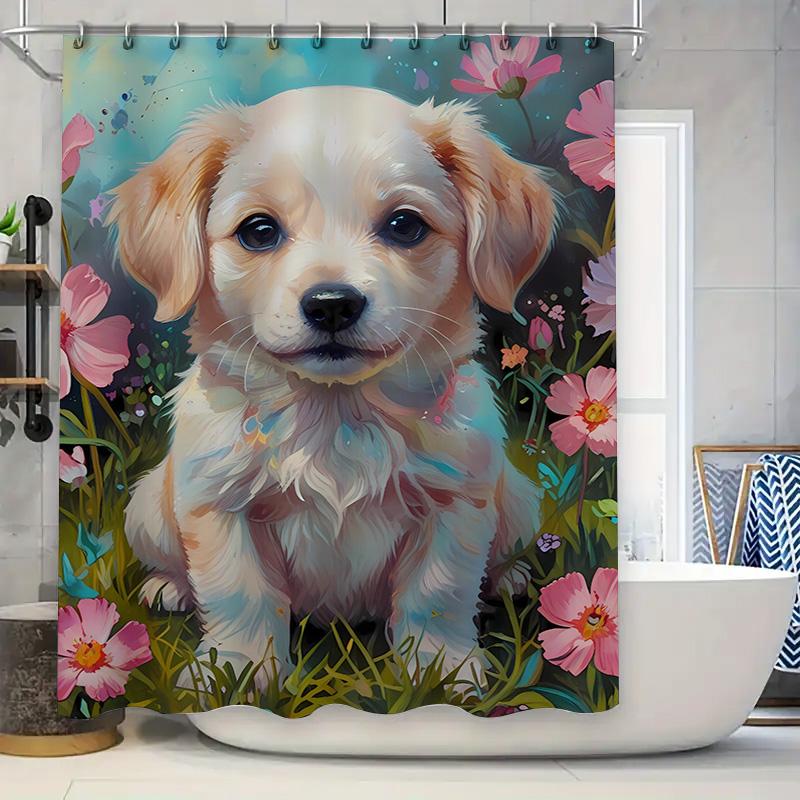 Beautiful Flower Dog Bathing Shower Curtain Waterproof Home Decor Polyester Print For Bathroom Decoration Pink Flowers Puppies P W60H190(CM)-1 Pcs
Beautiful Flower Dog Bathing Shower Curtain Waterproof Home Decor Polyester Print For Bathroom Decoration Pink Flowers Puppies P W60H190(CM)-1 Pcs