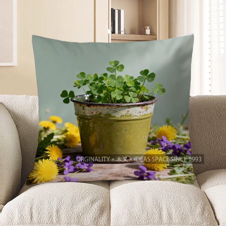 2D Lush Green Clover Pattern Decorative Pillow Cover Pattern Cushion Cover Suitable For Sofa Bedroom Car Pillow Cover 40x40cm
2D Lush Green Clover Pattern Decorative Pillow Cover Pattern Cushion Cover Suitable For Sofa Bedroom Car Pillow Cover 40x40cm