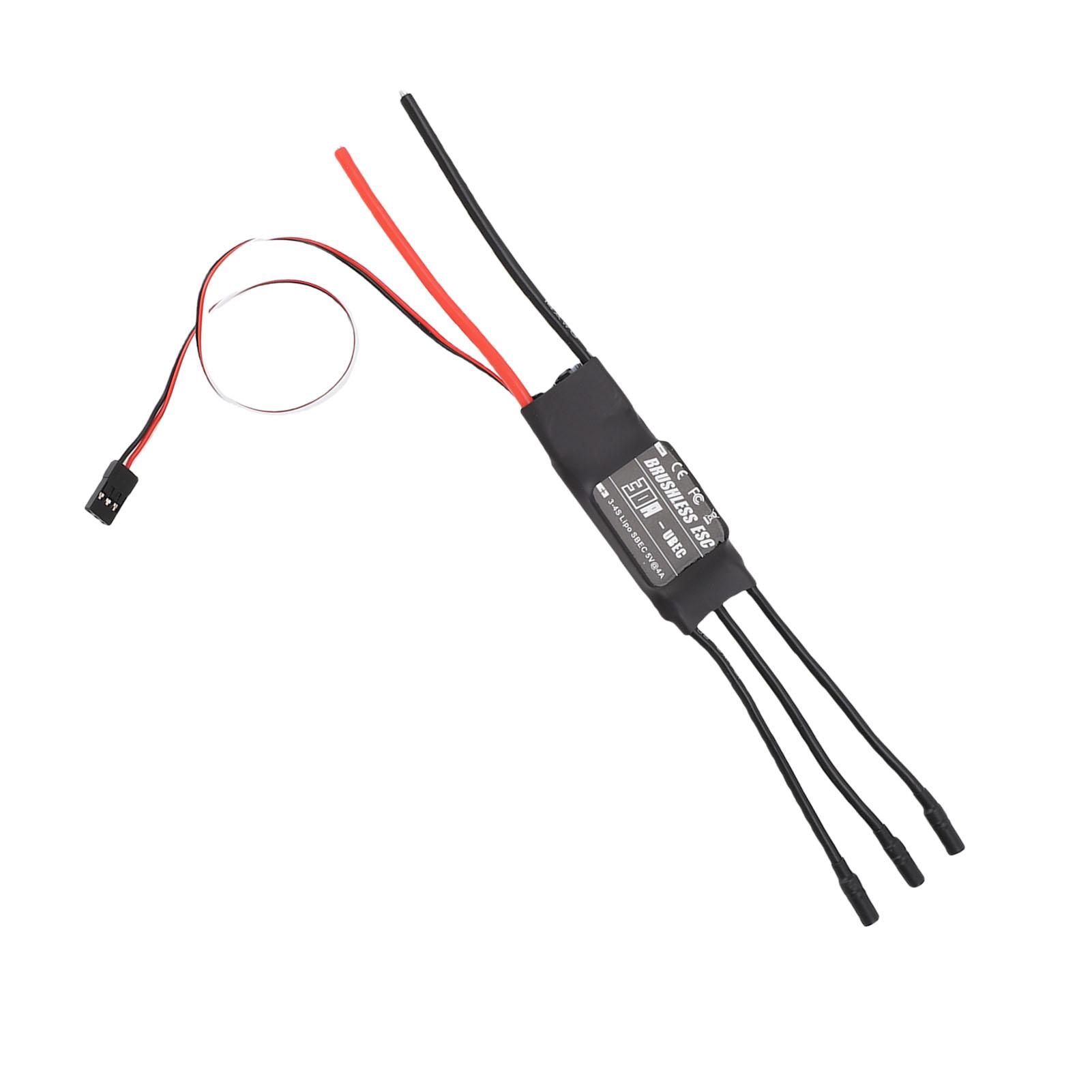 30A ESC 3.5mm Banana Female Plug Brushless Motor Electric Speed Controller for 3 to 4s Lipo Batteries UBEC for RC Multi Axis Airplane Helicopter
30A ESC 3.5mm Banana Female Plug Brushless Motor Electric Speed Controller for 3 to 4s Lipo Batteries UBEC for RC Multi Axis Airplane Helicopter
