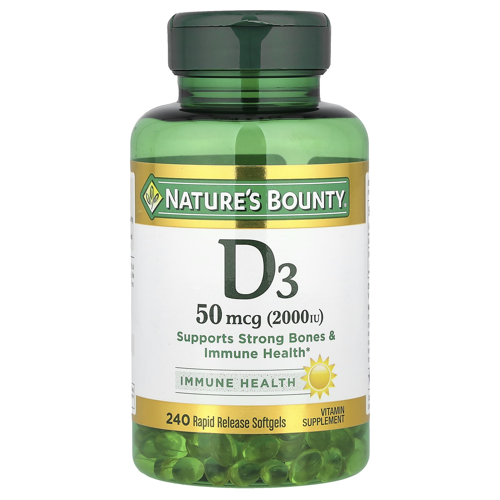Nature S Bounty, D3, Immune Health, 50Mcg(2,000Iu), 240 Softgels
Nature S Bounty, D3, Immune Health, 50Mcg(2,000Iu), 240 Softgels