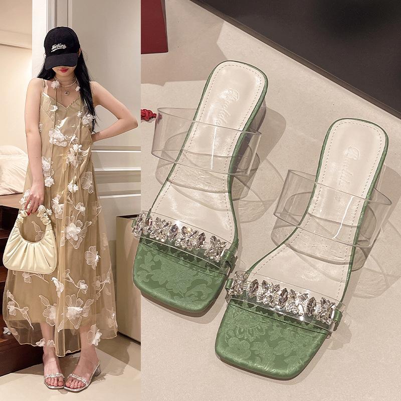 Silver crystal high-heeled slippers 2025 summer fashion women s shoes sandals wear thick-heeled rhinestone sandals 35 зелёный
Silver crystal high-heeled slippers 2025 summer fashion women s shoes sandals wear thick-heeled rhinestone sandals 35 зелёный