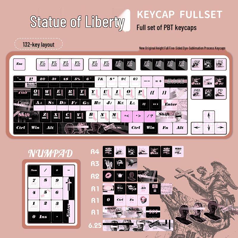 Liberty Girl Keycaps - PBT Five-Sided Sublimation, Compatible with 60-108 Key Mechanical Keyboards
Liberty Girl Keycaps - PBT Five-Sided Sublimation, Compatible with 60-108 Key Mechanical Keyboards