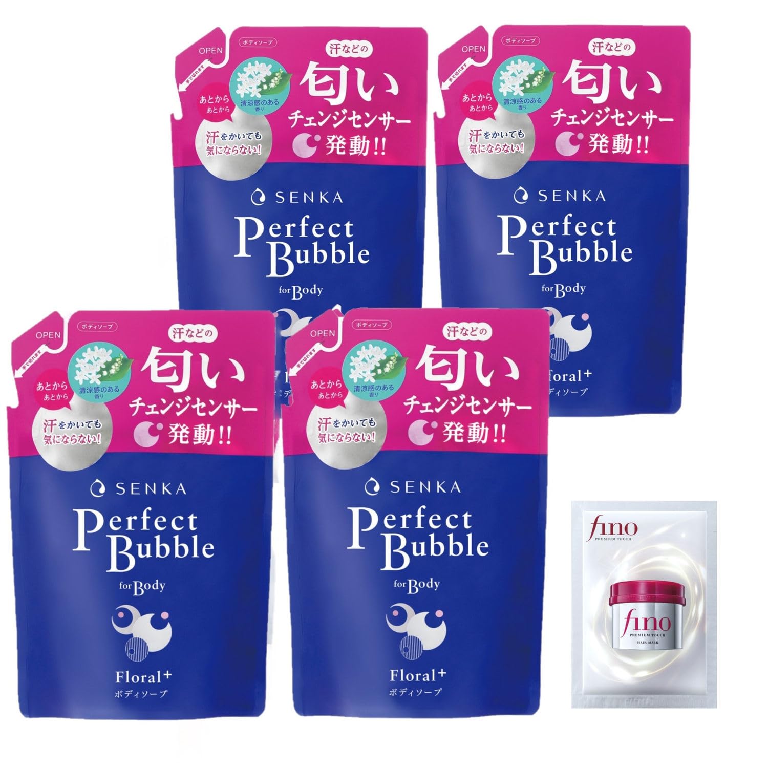 SENKA Perfect Bubble for Body Floral Plus Refill x 4 + Bonus Body Soap - Sweat, Odor, Moisturizing, Hydrating - Senka
SENKA Perfect Bubble for Body Floral Plus Refill x 4 + Bonus Body Soap - Sweat, Odor, Moisturizing, Hydrating - Senka