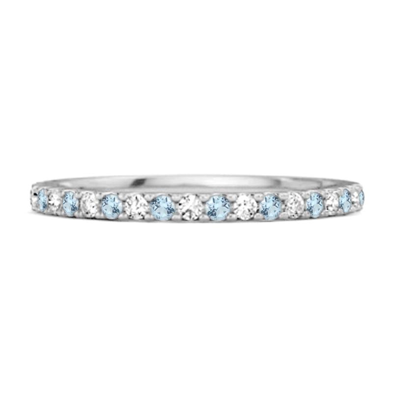Blue Topaz Eternity Band Ring - Sterling Silver 7.5 біле золото кольору
Blue Topaz Eternity Band Ring - Sterling Silver 7.5 біле золото кольору