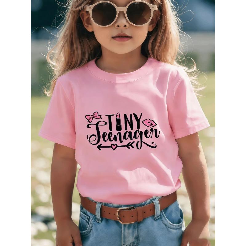 European sizes TINY Girls T-Shirt, Cute And Tender Pattern Design with Popular Pink Elements, Teenager Lettering with Tender Lip Prints And Pink Bows 164cm рожевий
European sizes TINY Girls T-Shirt, Cute And Tender Pattern Design with Popular Pink Elements, Teenager Lettering with Tender Lip Prints And Pink Bows 164cm рожевий