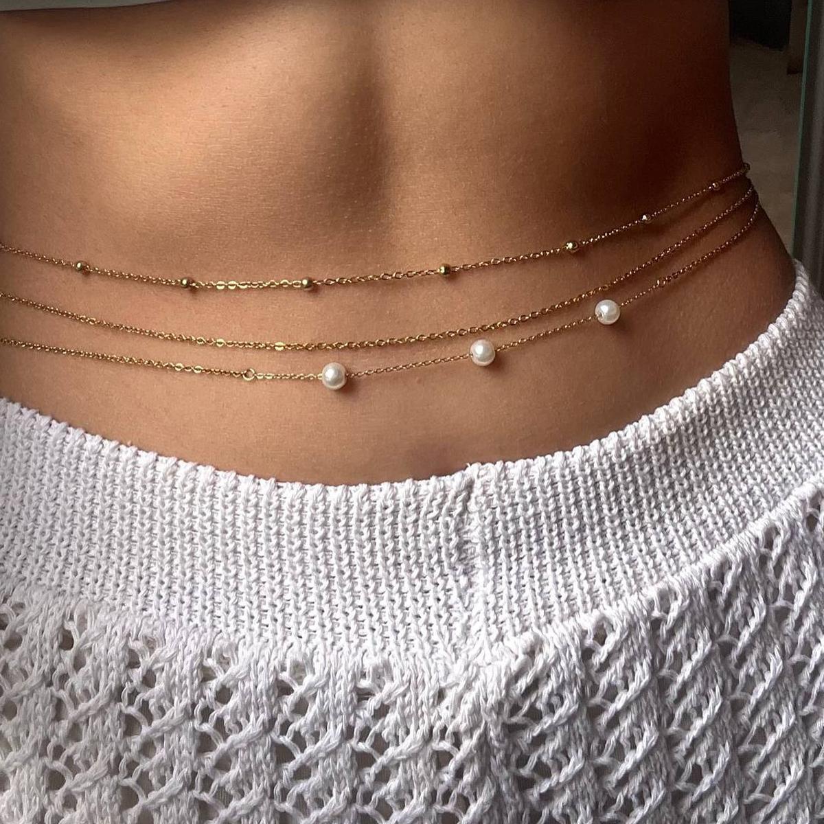 3Pcs Simple Boho Bikini Belly Chains for Women Sexy Gold Silver Color Imitation Pearl Waist Chain Trendy Summer Beach Body Chain
3Pcs Simple Boho Bikini Belly Chains for Women Sexy Gold Silver Color Imitation Pearl Waist Chain Trendy Summer Beach Body Chain