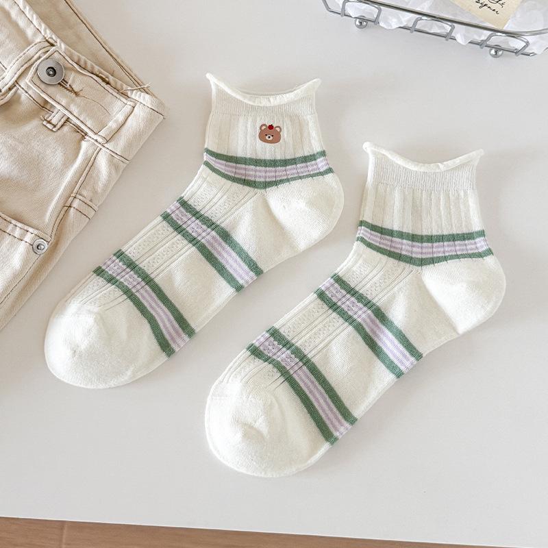 Cartoon Socks - Spring/Summer Lightweight Short Legged Cute Bear Striped Rolled Edge Women s Stockings 1 pair белый
Cartoon Socks - Spring/Summer Lightweight Short Legged Cute Bear Striped Rolled Edge Women s Stockings 1 pair белый
