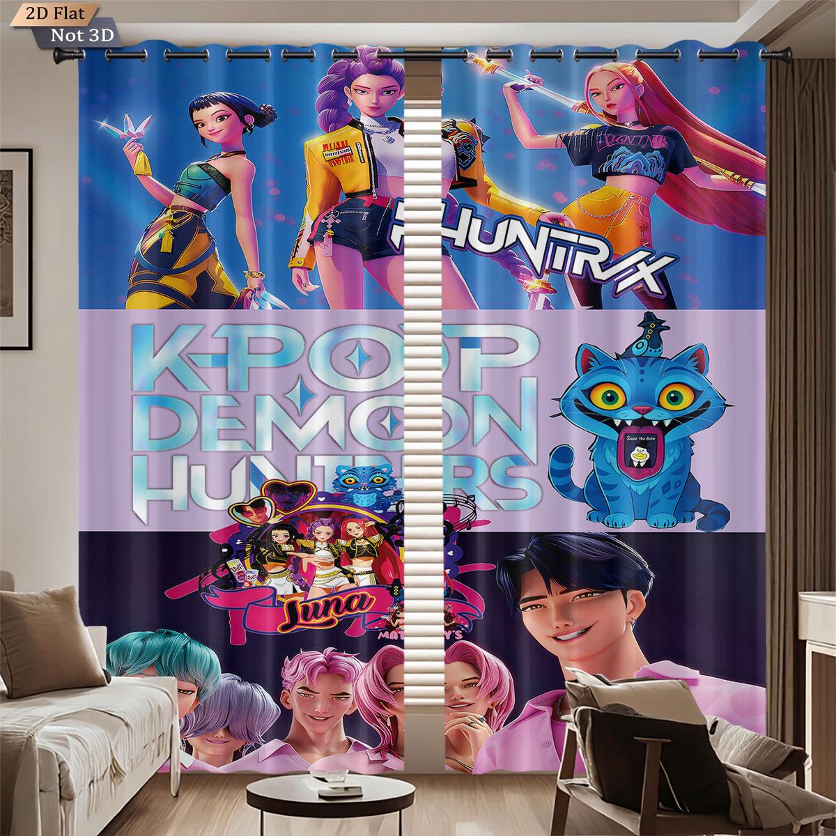 Set Of 2 Pop Demon Hunters Print Curtains Multiple Size Living Room Bedroom Insulation Decoration Curtain Darkening For Sitting Made Polyester Machine W100*H70(CM)-Hooks&2PCS
Set Of 2 Pop Demon Hunters Print Curtains Multiple Size Living Room Bedroom Insulation Decoration Curtain Darkening For Sitting Made Polyester Machine W100*H70(CM)-Hooks&2PCS
