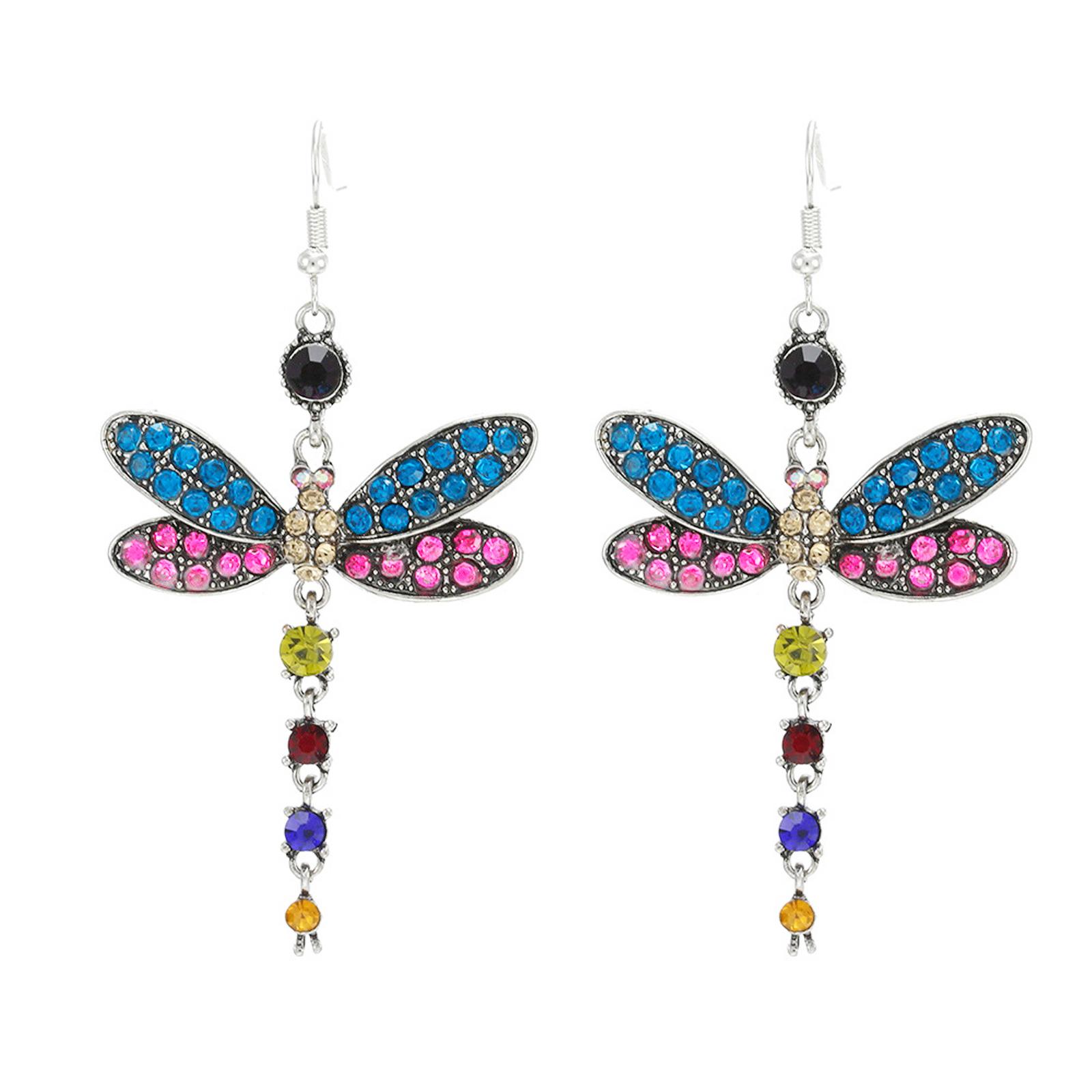 Dragonfly Shaped Dangle Earrings with Multiple Gemstone Accents Lightweight Metal Alloy Design for Everyday Wear and Special Occasions One Size
Dragonfly Shaped Dangle Earrings with Multiple Gemstone Accents Lightweight Metal Alloy Design for Everyday Wear and Special Occasions One Size