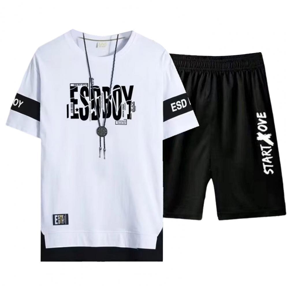 Мужской спортивный костюм из 2 шт./компл., футболка с круглым вырезом и короткими рукавами, шорты с эластичной резинкой на талии и карманами, спортивный костюм с буквенным принтом M белый
Мужской спортивный костюм из 2 шт./компл., футболка с круглым вырезом и короткими рукавами, шорты с эластичной резинкой на талии и карманами, спортивный костюм с буквенным принтом M белый