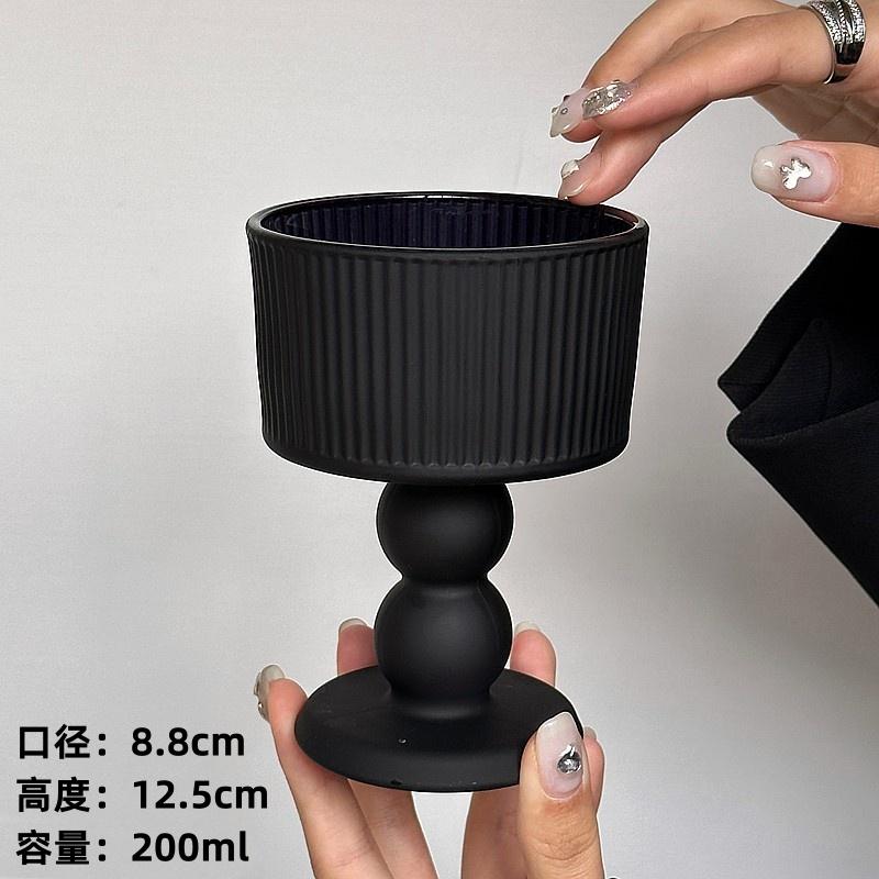 Wabi Sabi Matte Black Glass Goblet - French Vintage Wine Chalice with Handcrafted Elegant Stemware for Whiskey/Champagne 301-400ml
Wabi Sabi Matte Black Glass Goblet - French Vintage Wine Chalice with Handcrafted Elegant Stemware for Whiskey/Champagne 301-400ml