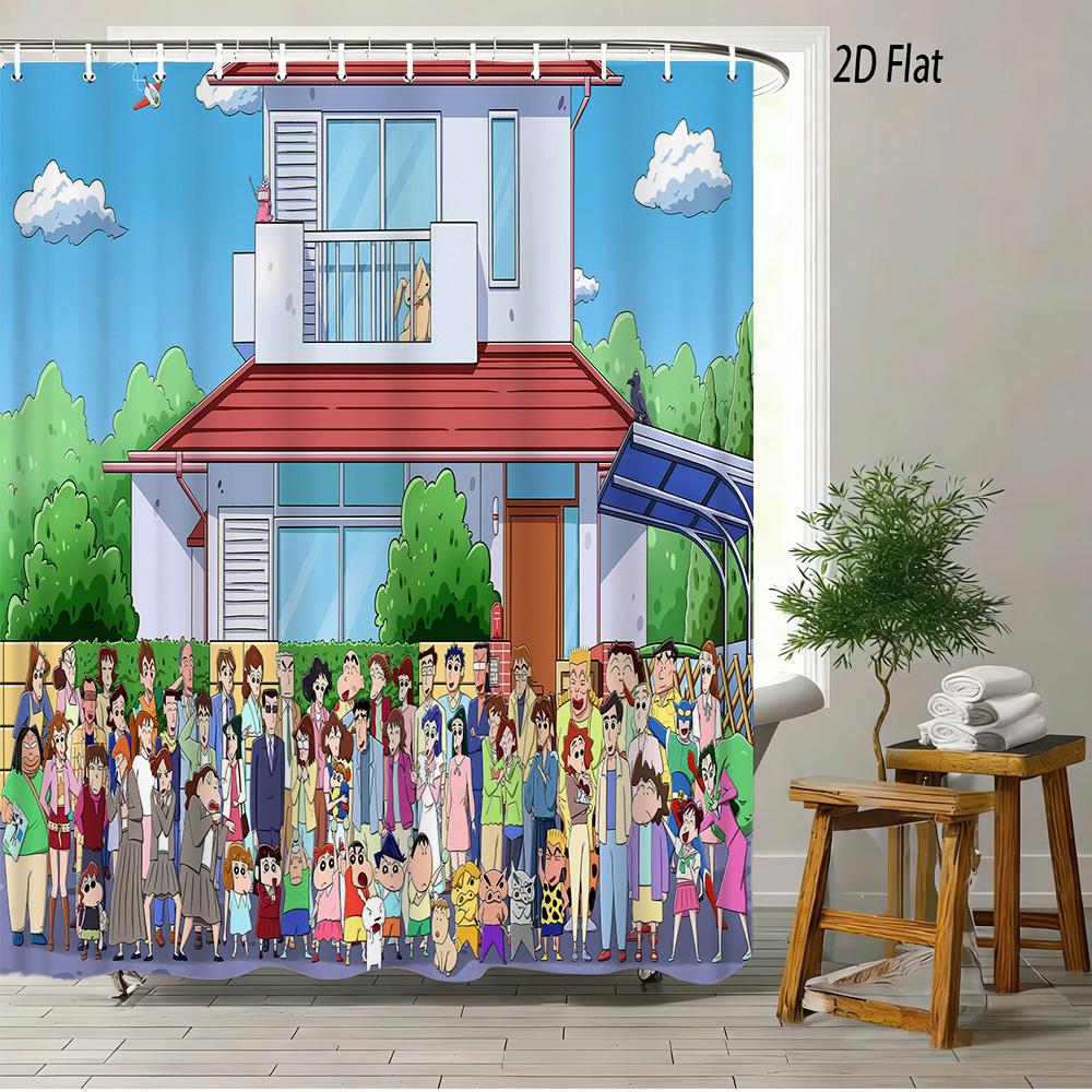 Crayon Shin-Chan The Movie Super Power Battle 2D Print Waterproof Shower Curtain, Yellow Bathroom Decor With Hooks W60H190(CM)-1 Pcs
Crayon Shin-Chan The Movie Super Power Battle 2D Print Waterproof Shower Curtain, Yellow Bathroom Decor With Hooks W60H190(CM)-1 Pcs