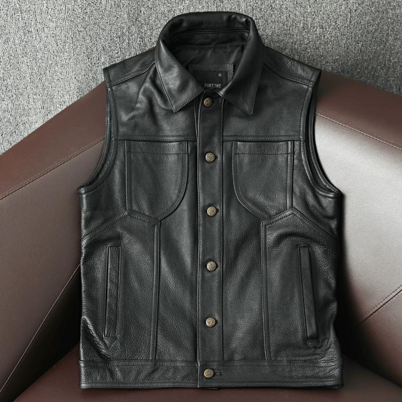 Новый жилет из натуральной кожи для мужчин, из коровьей кожи высшего качества, байкерская безрукавка, повседневная осенняя мода 2XL чёрный
Новый жилет из натуральной кожи для мужчин, из коровьей кожи высшего качества, байкерская безрукавка, повседневная осенняя мода 2XL чёрный