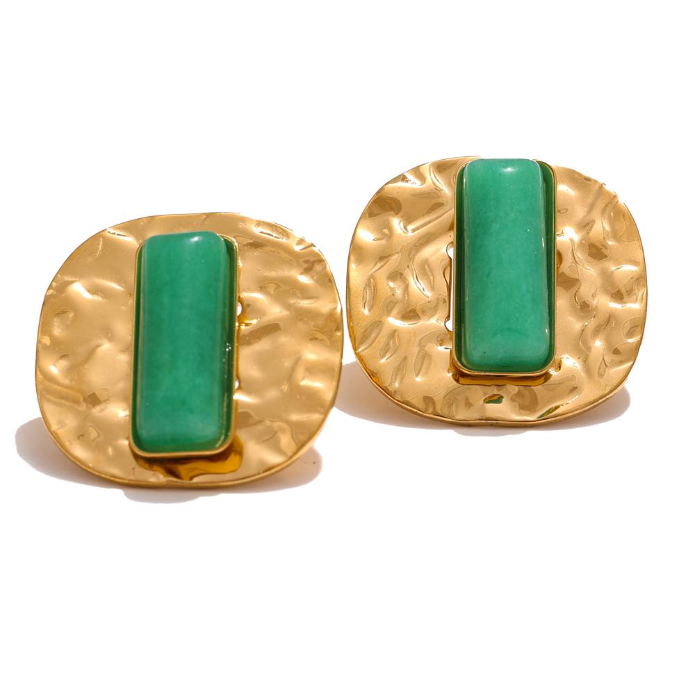Yhpup Natural Stone Green Agate Square Hammer Fashion Stud Earrings Women Prevent Allergy Metal Attractive Daily Jewelry Gift
Yhpup Natural Stone Green Agate Square Hammer Fashion Stud Earrings Women Prevent Allergy Metal Attractive Daily Jewelry Gift