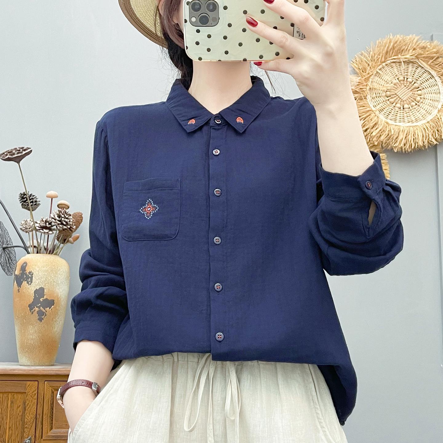 Women s Cotton Gauze Shirt: Artistic Embroidered Collar, Long Sleeve, Soft & Skin-Friendly L (Recommended 62.5-72.5 kg)
Women s Cotton Gauze Shirt: Artistic Embroidered Collar, Long Sleeve, Soft & Skin-Friendly L (Recommended 62.5-72.5 kg)