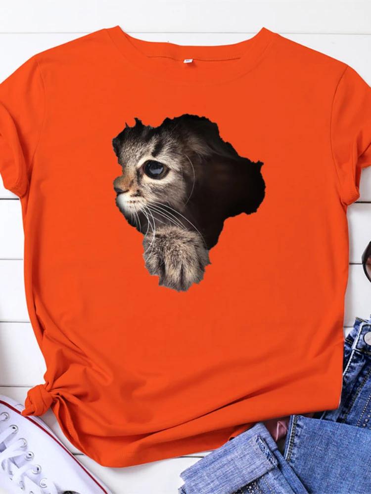 Футболка Break Out Hole Cat Print Женская футболка с коротким рукавом и круглым вырезом Свободная летняя женская футболка Топы Camisetas Mujer XXXL оранжевый
Футболка Break Out Hole Cat Print Женская футболка с коротким рукавом и круглым вырезом Свободная летняя женская футболка Топы Camisetas Mujer XXXL оранжевый