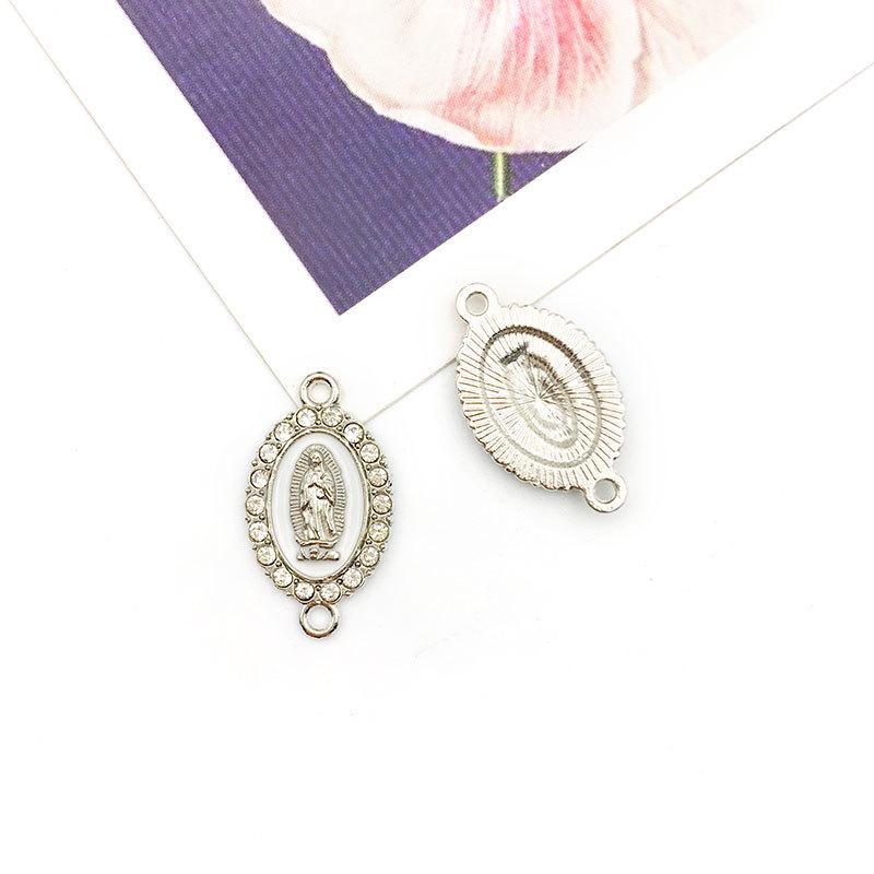White Virgin Mary Enamel Alloy Pendant 16x20mm with Rhinestones - Retro Charm for DIY Bracelets & Earrings
White Virgin Mary Enamel Alloy Pendant 16x20mm with Rhinestones - Retro Charm for DIY Bracelets & Earrings