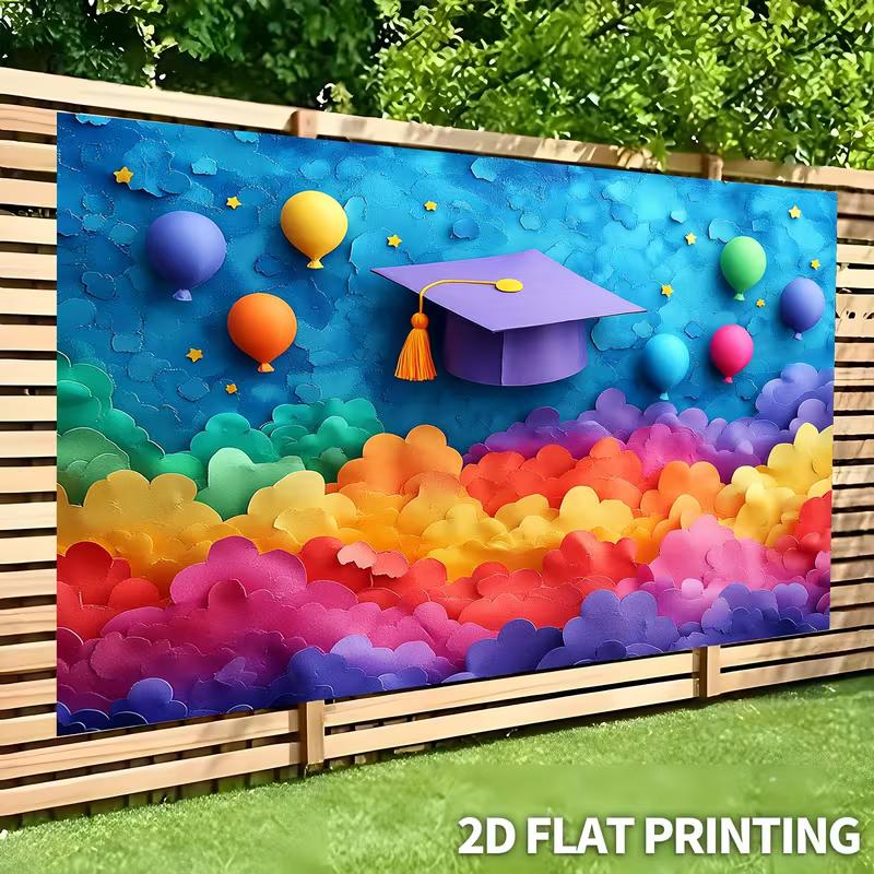 2D Flat Printing Colorful Graduation Cap Backdrop for Graduation Photoshoot 47.2x31.5inch/120*80cm
2D Flat Printing Colorful Graduation Cap Backdrop for Graduation Photoshoot 47.2x31.5inch/120*80cm