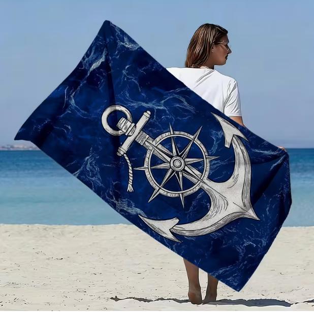Sailing Style Oversized Soft Beach Towel Anchor and Compass Printed Pattern Bath Towel Fast Drying and Super Pool Party Towels W30*H60(CM)
Sailing Style Oversized Soft Beach Towel Anchor and Compass Printed Pattern Bath Towel Fast Drying and Super Pool Party Towels W30*H60(CM)