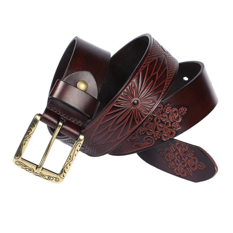 3.8cm Designer Retro Flower Printing Belts Women High Quality Genuine Leather Strap Luxury Famous Brand Pin Buckle Belt 125cm
3.8cm Designer Retro Flower Printing Belts Women High Quality Genuine Leather Strap Luxury Famous Brand Pin Buckle Belt 125cm