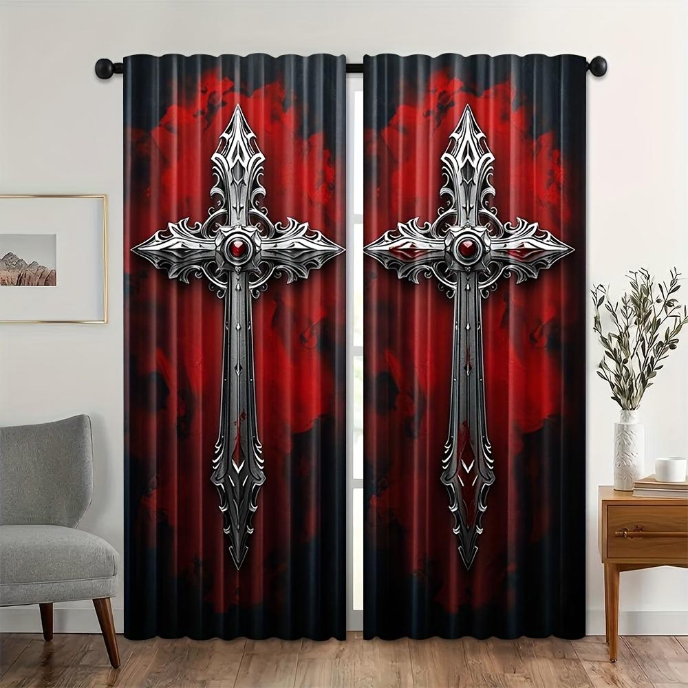 Set Of 2 Vintage Gothic Cross Print Polyester Curtains Bedroom Living Room Home Decor Curtain With Rod Pocket Perfect For Sitting W100*H70(CM)-Rod Pocket&2PCS
Set Of 2 Vintage Gothic Cross Print Polyester Curtains Bedroom Living Room Home Decor Curtain With Rod Pocket Perfect For Sitting W100*H70(CM)-Rod Pocket&2PCS