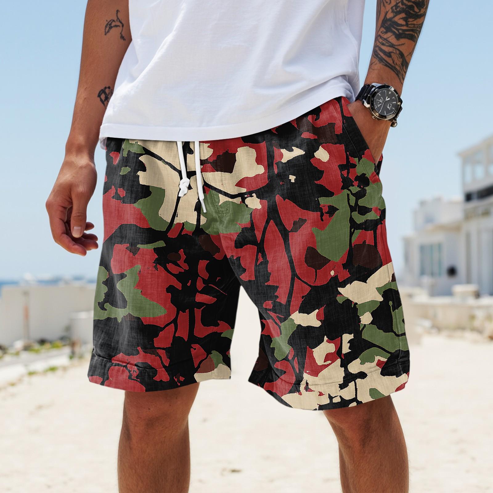 Men Drawstring Waist Camouflage Print Casual Shorts Relaxed Fit Lightweight Breathable Fabric Summer Wear M червоний
Men Drawstring Waist Camouflage Print Casual Shorts Relaxed Fit Lightweight Breathable Fabric Summer Wear M червоний