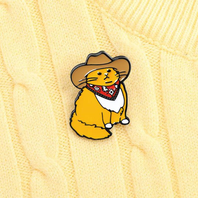 Эмалевая булавка с изображением ковбойских котов, забавные броши в виде животных, нагрудный знак на рубашку, сумку, милый значок, брошь
Эмалевая булавка с изображением ковбойских котов, забавные броши в виде животных, нагрудный знак на рубашку, сумку, милый значок, брошь