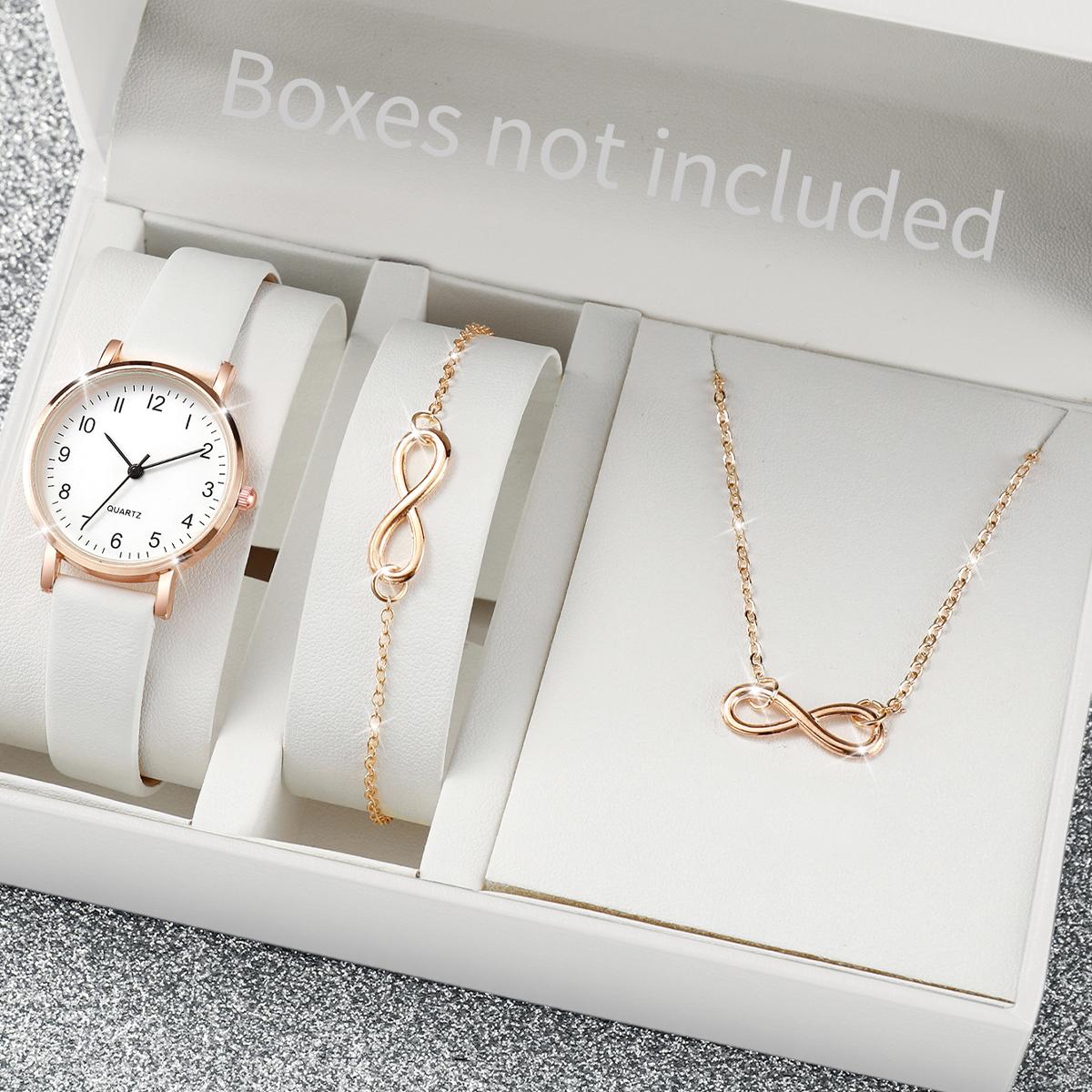3pcs/set Women Leather Simple Quartz Watch with Number 8 Bracelet Necklace Set белый
3pcs/set Women Leather Simple Quartz Watch with Number 8 Bracelet Necklace Set белый
