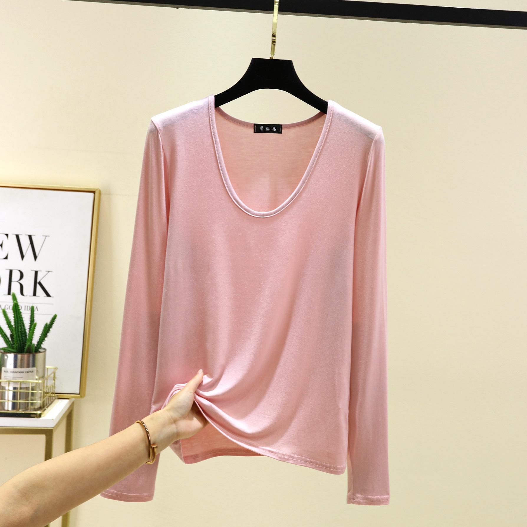 Батальні розміри M до 6XL Жіноча футболка з U-подібним вирізом, довгими рукавами, вільного крою, однотонна, повсякденні топи, що до всього пасують 3XL світло-рожевий колір
Батальні розміри M до 6XL Жіноча футболка з U-подібним вирізом, довгими рукавами, вільного крою, однотонна, повсякденні топи, що до всього пасують 3XL світло-рожевий колір